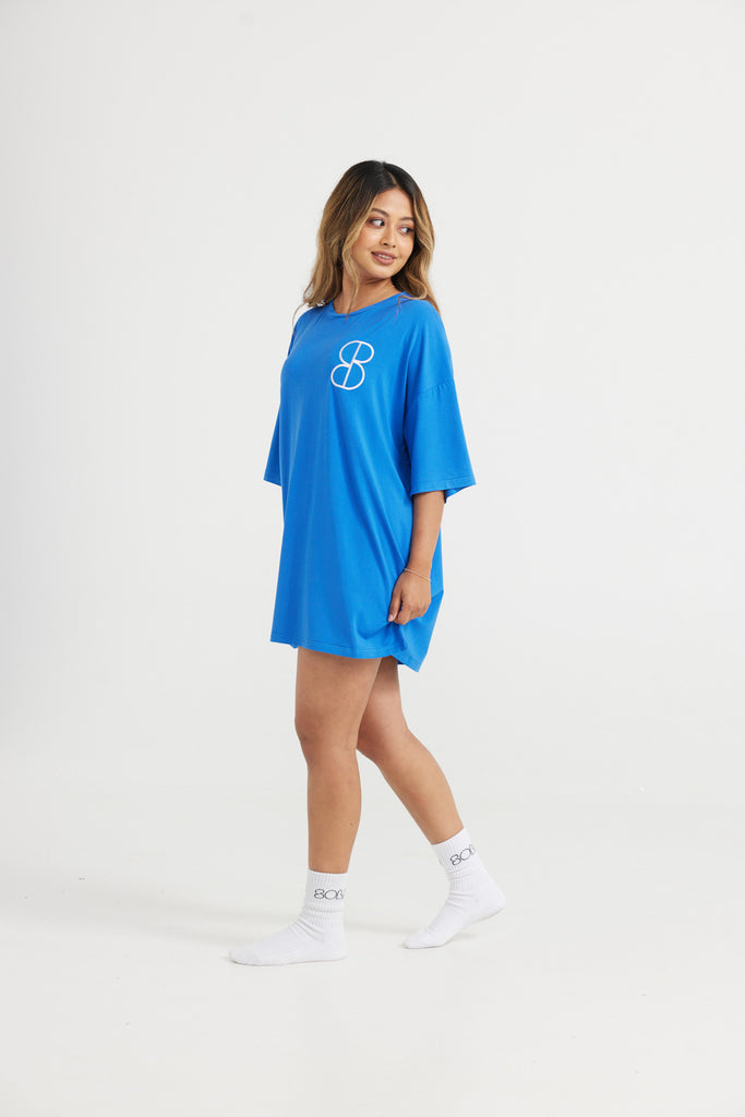 Soli Bed Tee - Cobalt With White S