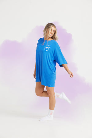 Soli Bed Tee - Cobalt With White S